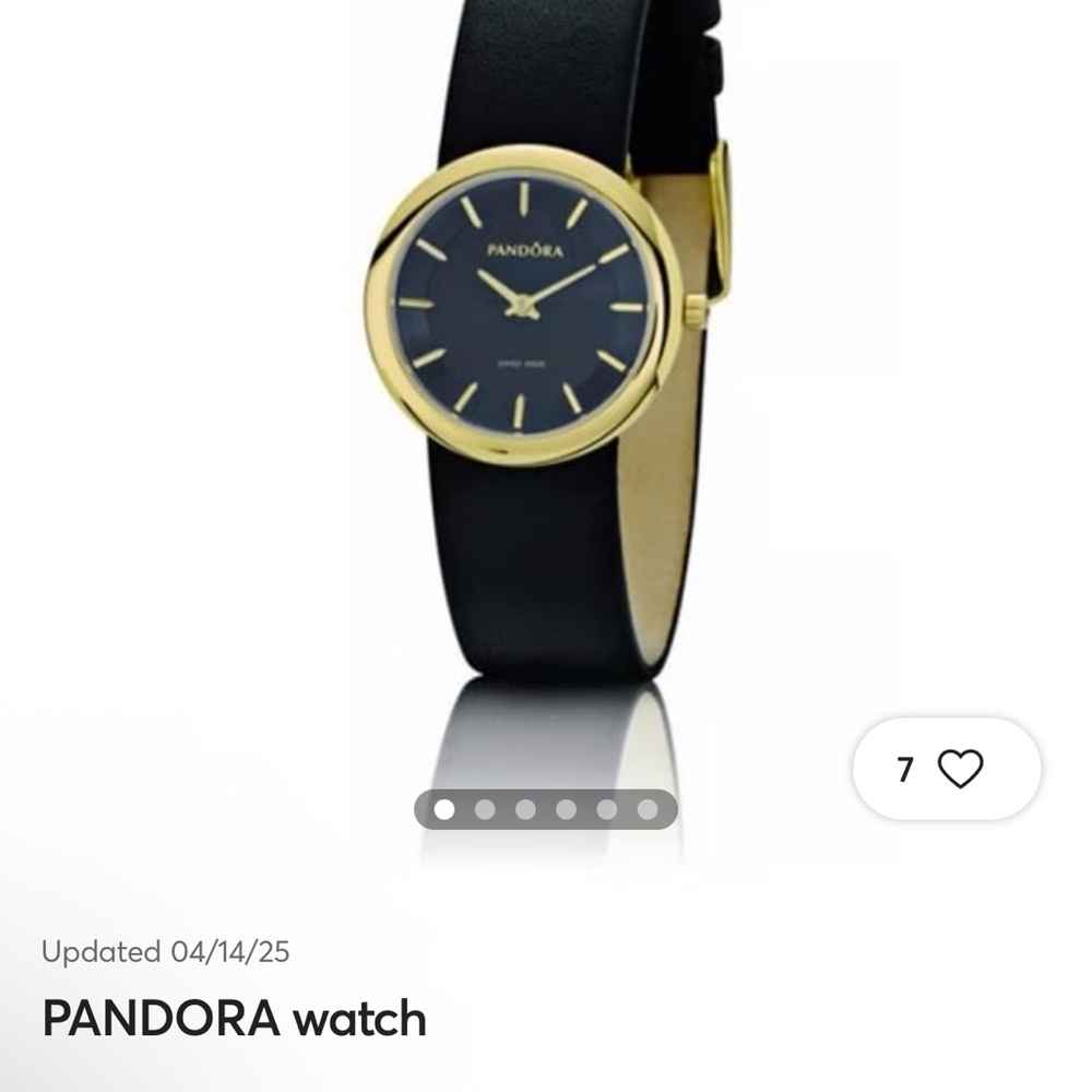Pandora Gold and Black Timepiece